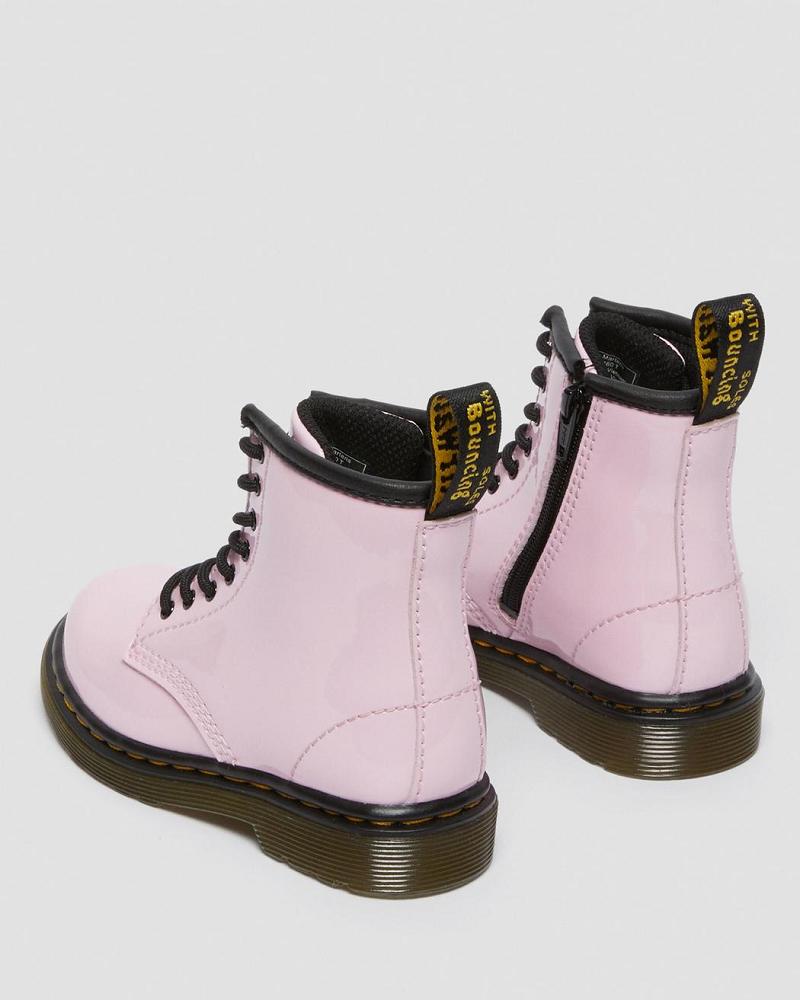 Pink Kids' Dr Martens Toddler 1460 Patent Leather Lace Up Boots | CA 701FDN